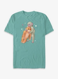 Lonely Monkey Hugging Stuffed Animal Garment-Dyed T-Shirt