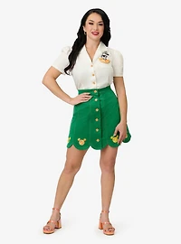 Disney Food Collection by Smak Parlour Green Mickey Citrus Corduroy Mini Skirt