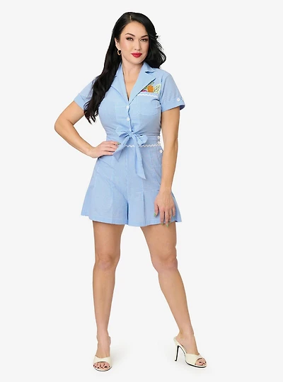 Unique Vintage Blue Gingham High Waist Shorts