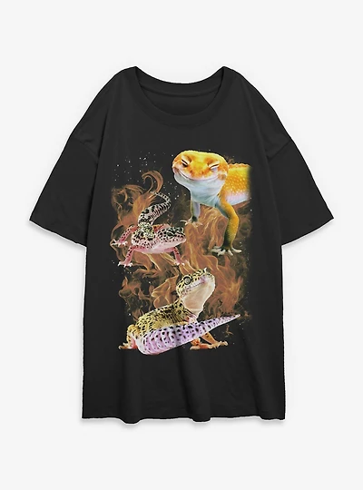 Bizarre Flaming Lizards Womens Oversized T-Shirt Box Lunch Exclusive