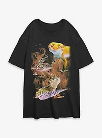 Bizarre Flaming Lizards Womens Oversized T-Shirt Box Lunch Exclusive