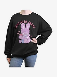 Certified Freak Hearts Bunny Womens Oversized Sweatshirt Box Lunch Exclusive