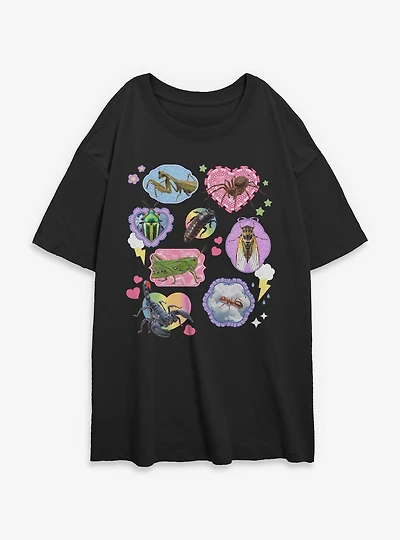 Creepy Cutie Bugs Womens Oversized T-Shirt Box Lunch Exclusive