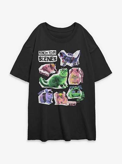 Know Your Scene Cute Punk Animal Chart Womens Oversized T-Shirt Box Lunch Exclusive