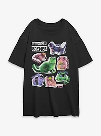 Know Your Scene Cute Punk Animal Chart Womens Oversized T-Shirt Box Lunch Exclusive