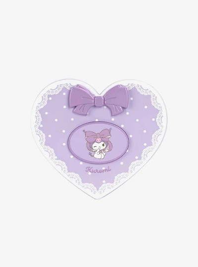 Kuromi Lovely Ribbon LED Heart Compact Mirror