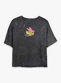 Majestic Frog With Wings Mineral Wash Womens Crop T-Shirt Box Lunch Exclusive