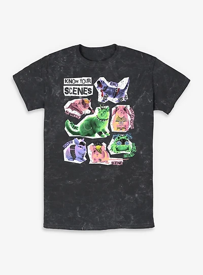 Know Your Scene Cute Punk Animal Chart Mineral Wash T-Shirt Box Lunch Exclusive