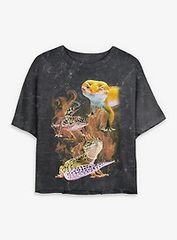 Bizarre Flaming Lizards Mineral Wash Womens Crop T-Shirt Box Lunch Exclusive