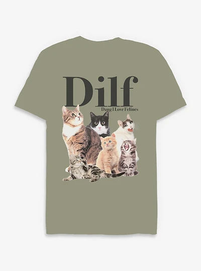Silly Cats Dang I Love Felines Dilf Garment-Dyed T-Shirt Box Lunch Exclusive