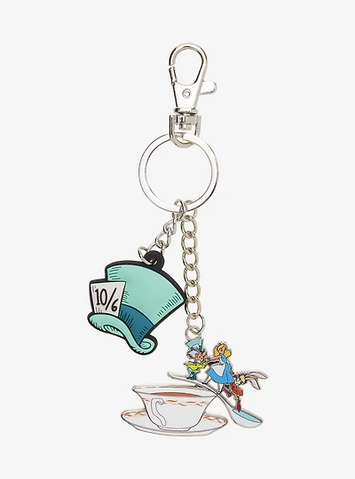 Disney Alice in Wonderland Mad Hatter Teacup Multi-Charm Keychain - BoxLunch Exclusive