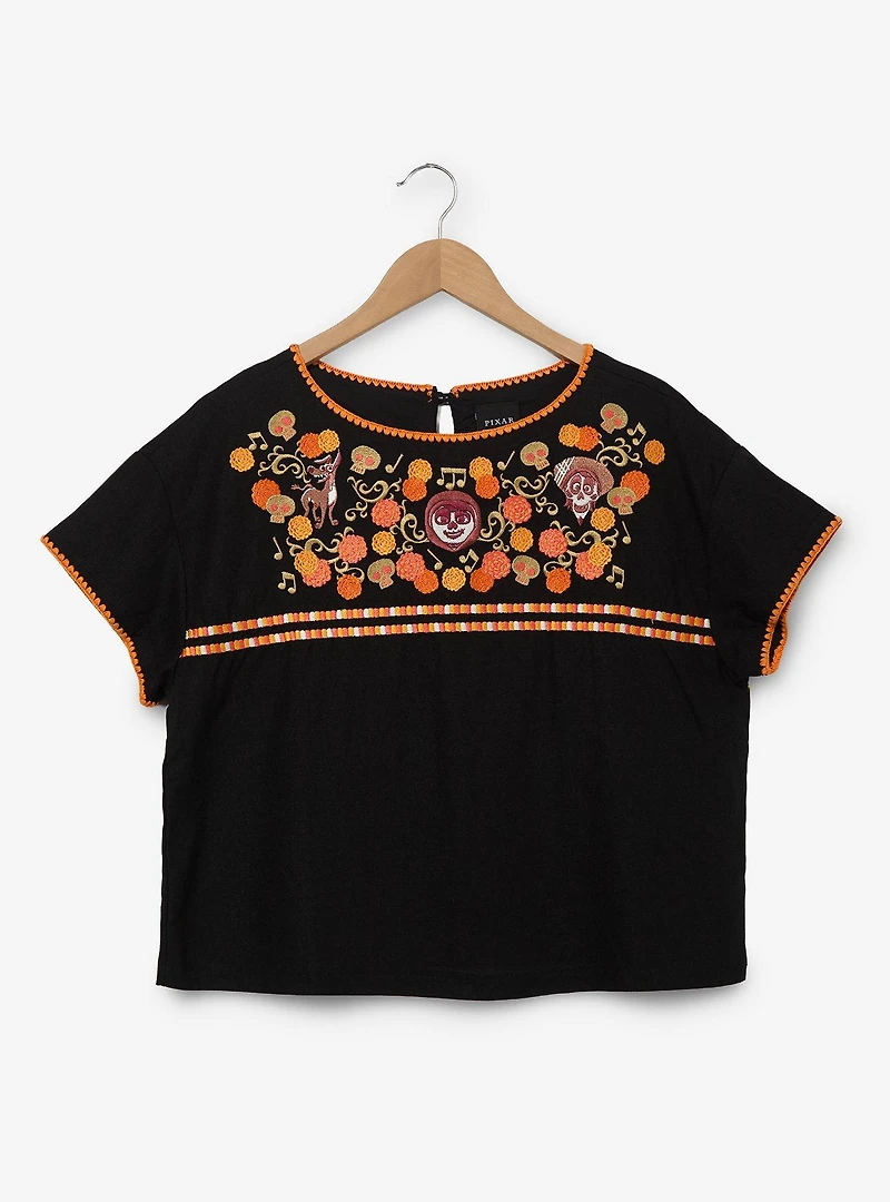 Disney Pixar Coco Marigold Embroidered Women's Linen Top - BoxLunch Exclusive