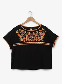 Disney Pixar Coco Marigold Embroidered Women's Linen Top - BoxLunch Exclusive