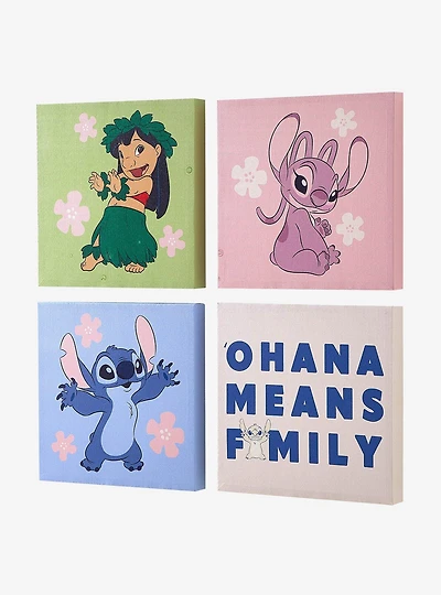 Disney Lilo & Stitch and Angel 4-Piece Canvas Wall Art