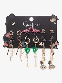 Coraline Gold Icons Earring Set - BoxLunch Exclusive