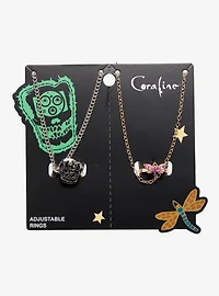 Coraline Wybie & Coraline Adjustable Ring Necklace Set - BoxLunch Exclusive