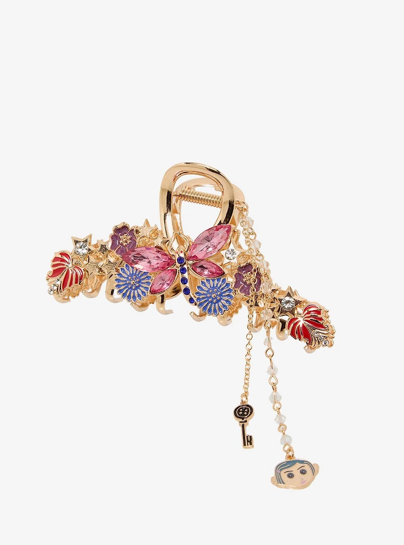 Coraline Dragonfly Claw Clip with Dangling Charm - BoxLunch Exclusive