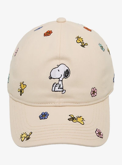 Peanuts Snoopy Floral Allover Embroidered Ball Cap