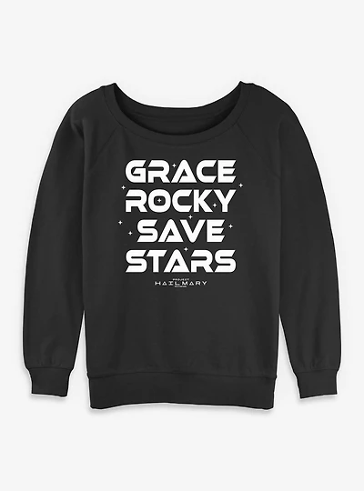 Project Hail Mary Grace Rocky Save Stars Womens Slouchy Sweatshirt