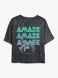 Project Hail Mary Amazing Rocky Womens Mineral Wash Crop T-Shirt