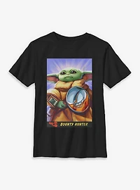 Star Wars: The Mandalorian And Grogu Bounty Hunter Card Style Youth T-Shirt