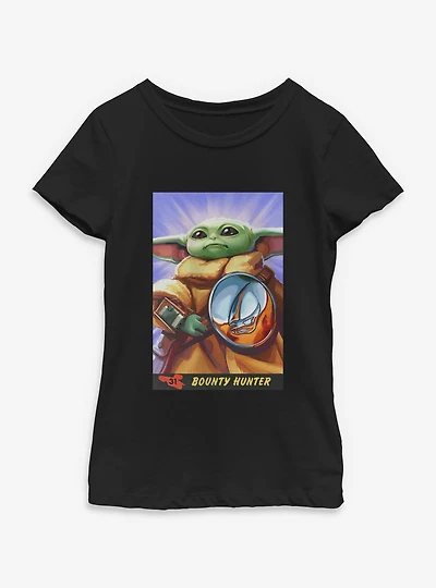 Star Wars: The Mandalorian And Grogu Bounty Hunter Card Style Youth Girls T-Shirt
