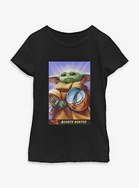 Star Wars: The Mandalorian And Grogu Bounty Hunter Card Style Youth Girls T-Shirt