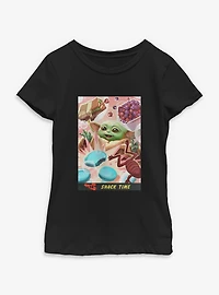 Star Wars: The Mandalorian And Grogu Snack Time Card Style Youth Girls T-Shirt