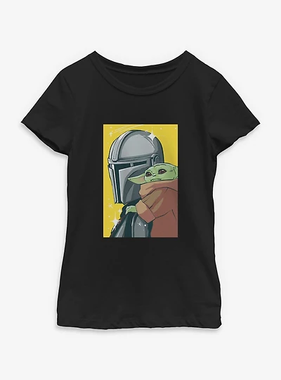 Star Wars: The Mandalorian And Grogu & Stars Poster Youth Girls T-Shirt