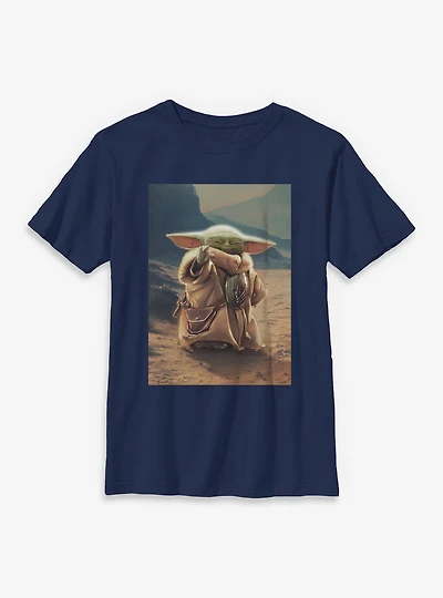 Star Wars: The Mandalorian And Grogu With Force Poster Youth T-Shirt
