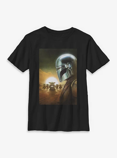 Star Wars: The Mandalorian And Grogu Most Wanted Poster Youth T-Shirt