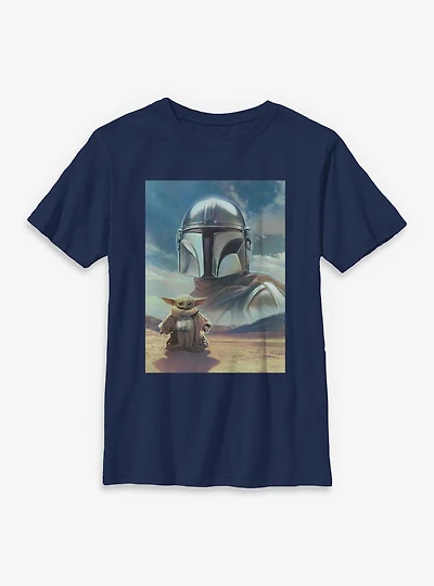 Star Wars: The Mandalorian And Grogu Bounty Hunter Poster Youth T-Shirt