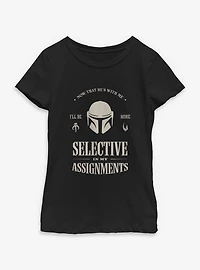 Star Wars: The Mandalorian And Grogu Selective My Assignments Youth Girls T-Shirt