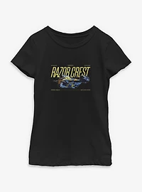 Star Wars: The Mandalorian And Grogu Razor Crest Galaxy Flight Youth Girls T-Shirt