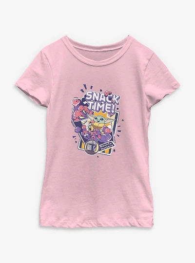 Star Wars: The Mandalorian And Grogu Snack Time Bounty Hunters Youth Girls T-Shirt