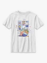 Star Wars: The Mandalorian And Grogu Enjoying Snacks Youth T-Shirt