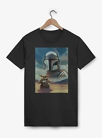 Star Wars: The Mandalorian And Grogu Bounty Hunter Poster T-Shirt