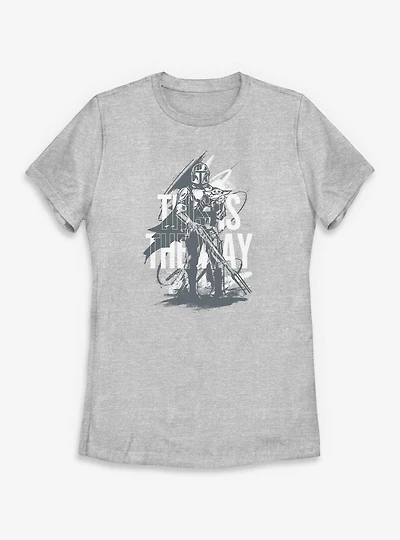 Star Wars: The Mandalorian And Grogu This Is Way Sketch Womens T-Shirt