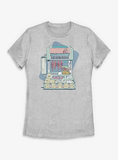 Star Wars: The Mandalorian And Grogu At Food Market Womens T-Shirt