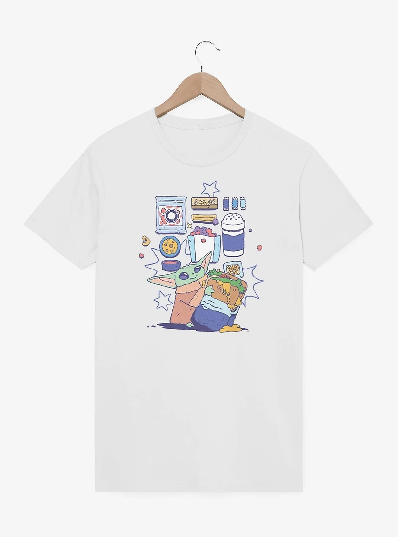 Star Wars: The Mandalorian And Grogu Enjoying Snacks T-Shirt