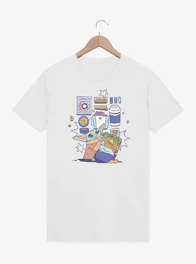 Star Wars: The Mandalorian And Grogu Enjoying Snacks T-Shirt