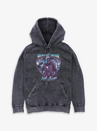 Star Wars: The Mandalorian And Grogu & Heart Icon Mineral Wash Hoodie Box Lunch Exclusive