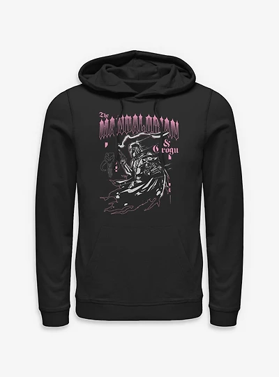 Star Wars: The Mandalorian And Grogu & Goth Font Style Hoodie Box Lunch Exclusive