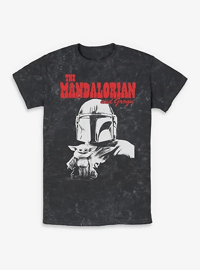 Star Wars: The Mandalorian And Grogu & Duo Hunters Mineral Wash T-Shirt Box Lunch Exclusive