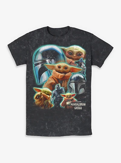 Star Wars: The Mandalorian And Grogu & Cosmic Collage  Mineral Wash T-Shirt Box Lunch Exclusive