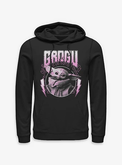 Star Wars The Mandalorian Grogu Flames Metal Icon Hoodie Box Lunch Exclusive