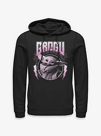 Star Wars The Mandalorian Grogu Flames Metal Icon Hoodie Box Lunch Exclusive