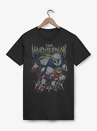 Star Wars: The Mandalorian And Grogu & Duo Hunters Metal Font Style T-Shirt Box Lunch Exclusive