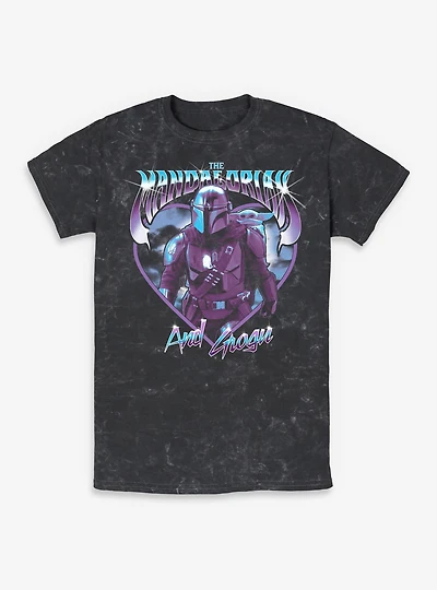 Star Wars: The Mandalorian And Grogu & Heart Icon Mineral Wash T-Shirt Box Lunch Exclusive