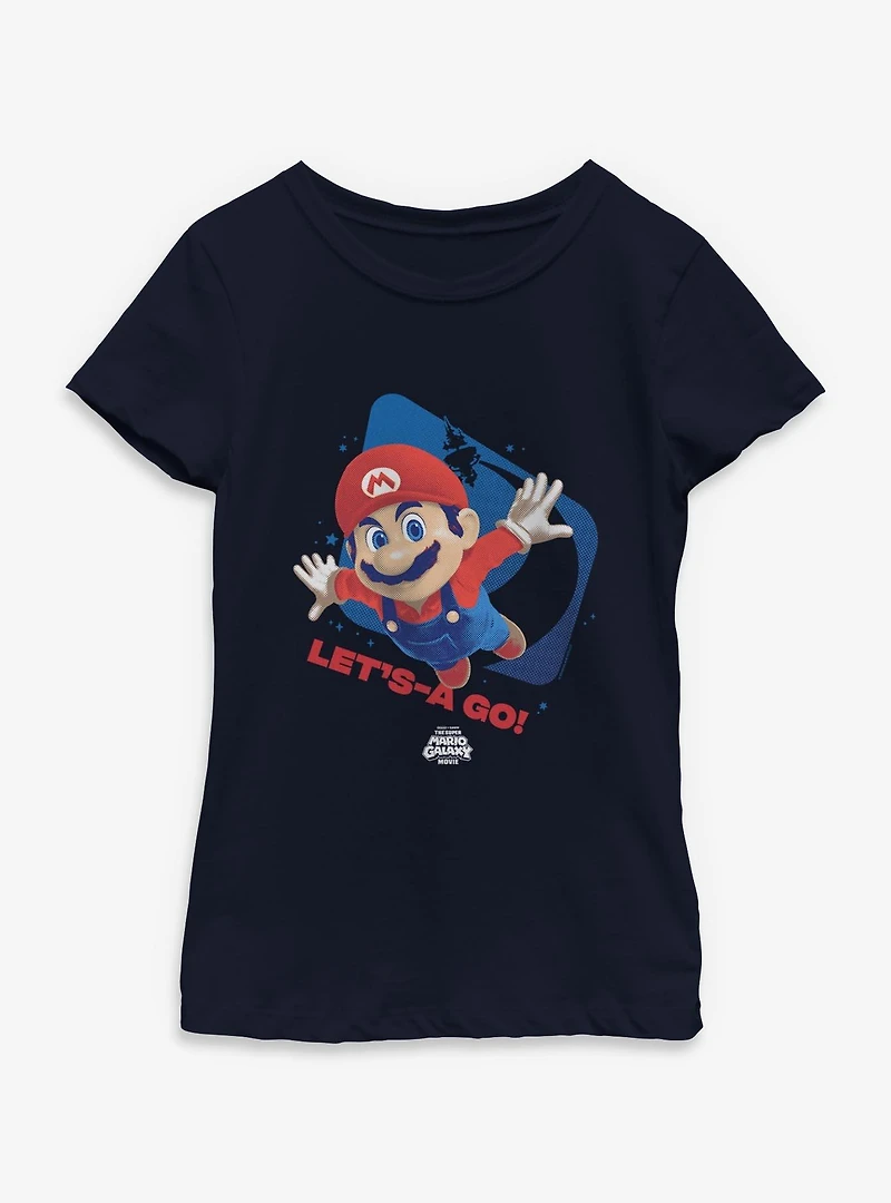 The Super Mario Galaxy Movie Let's-A Go Youth Girls T-Shirt